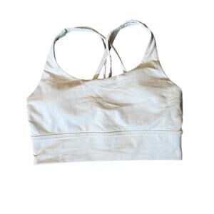 NWOT lululemon Energy Longline Bra Medium Support, B–D Cups White Opal